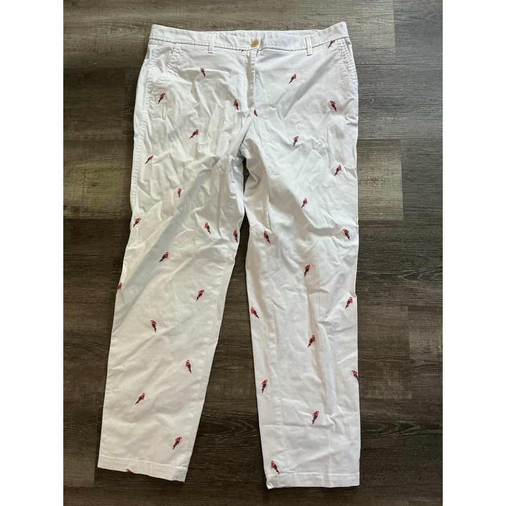 Talbots Women's White Parrot Chino Pants Relaxed Size 12